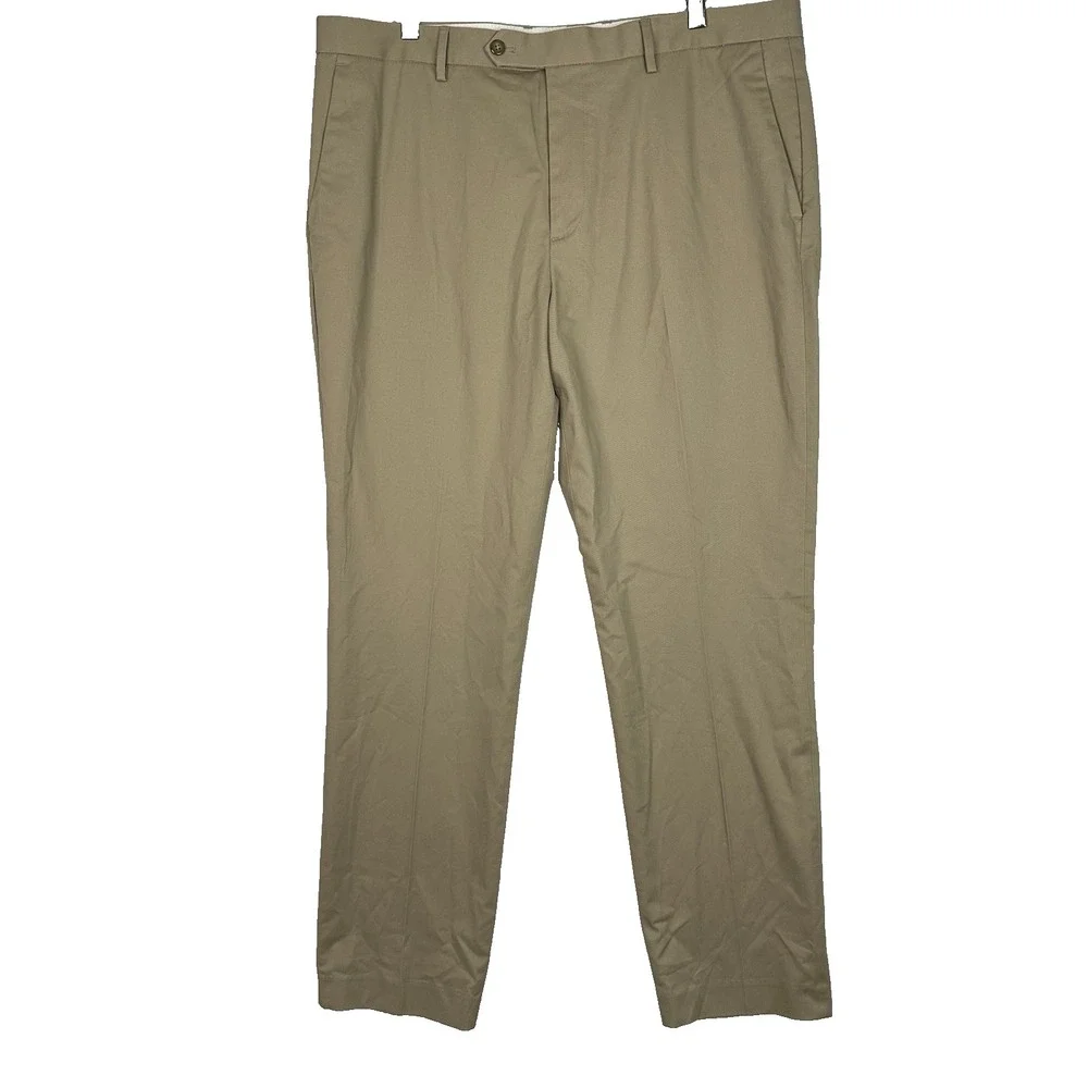 J.Crew Bowery Chino Pants Mens 36x32 Khaki Beige Slim Fit Stretch Cotton